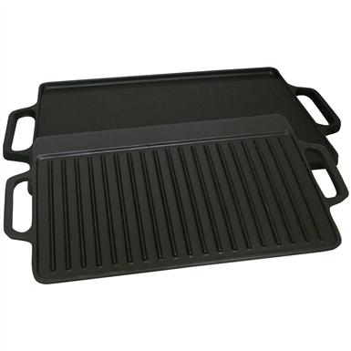 King Kooker 9 1/4x15 3/4" Cast Iron Two - Sided Griddle
