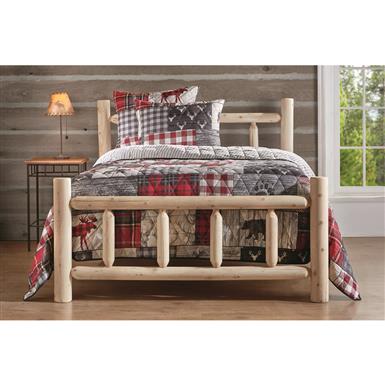 CASTLECREEK North American Cedar Log Bed, Queen