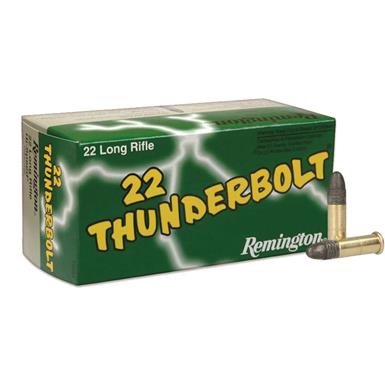 Remington Thunderbolt Rimfire Ammo, .22 LR, LRN, 40 Grain, 50 Rounds