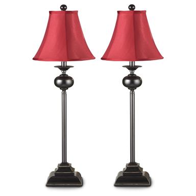 Set Of 2 Deep Red 31 Table Lamps 281668 Lighting At Sportsman S Set Of 2 Deep Red 31 Table Lamps