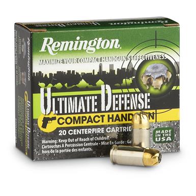 Remington Ultimate Defense Compact Handgun, .45 ACP, BJHP, 230 Grain, 20 Rounds