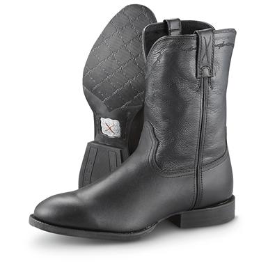 mens roper boots black