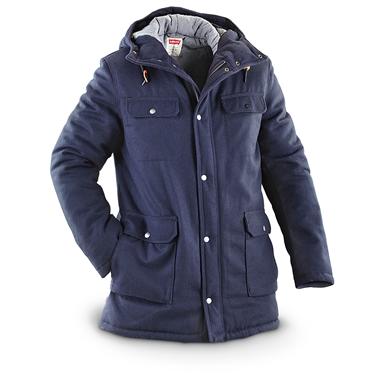 levi's men's wool blend hooded military jacket
