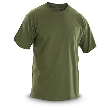U.S. Military Surplus Pocket T-Shirts, 6 Pack, New