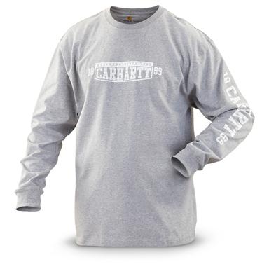 Carhartt® Graphic Bricks Long-sleeved Shirt, Heather Gray - 303713, T ...