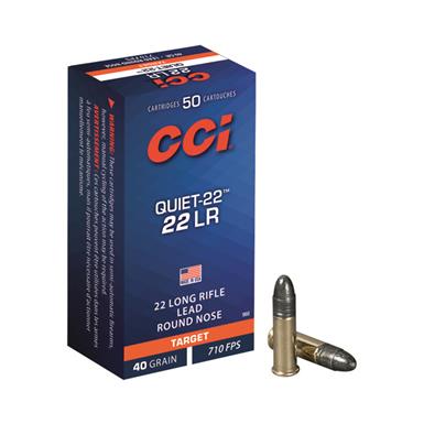 CCI Quiet-22, .22LR, LRN, 40 Grain, 50 Rounds