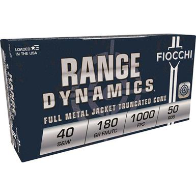 Fiocchi Pistol Shooting Dynamics, .40 S&W, FMJ-FN, 180 Grain, 50 Rounds