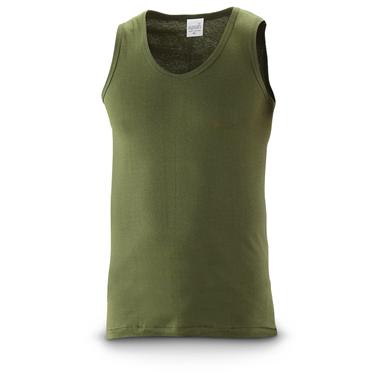 3 New British Military Surplus Tank Tops, Olive Drab - 421330, Military ...