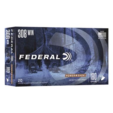Federal Power-Shok, .308 Winchester, JSP, 180 Grain, 20 rounds