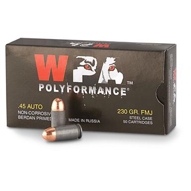 Wolf WPA PolyFormance, .45 ACP, FMJ, 230 Grain, 500 Rounds