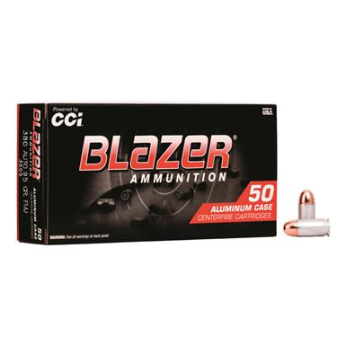 CCI Blazer Aluminum Case, .380 ACP, FMJ, 95 Grain, 50 Rounds