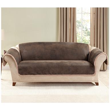 Sure Fit Leather Furn Friend Sofa Slipcover 581243 Furniture Sure Fit Leather Furn Friend Sofa Slipcover
