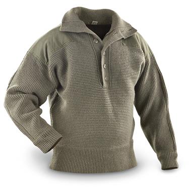 Austrian Military Surplus Heavyweight Wool Sweater, Used