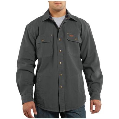 carhartt men's weathered canvas shirt jac