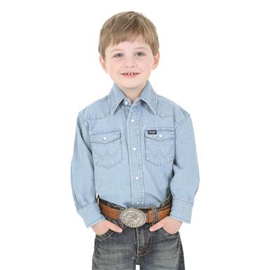 Wrangler Boy's Cowboy Cut Western Snap Shirt