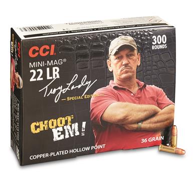 CCI Mini-Mag High Velocity Troy Landry Special Edition, .22LR, Plated LHP, 36 Grain, 300 Rounds
