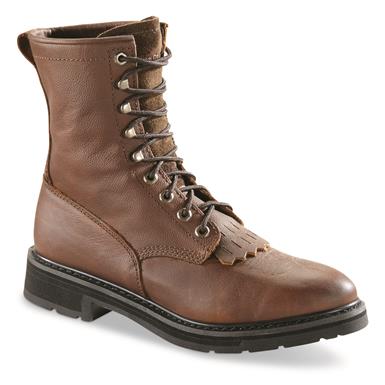Guide Gear Men's Round Toe Kiltie Leather Work Boots