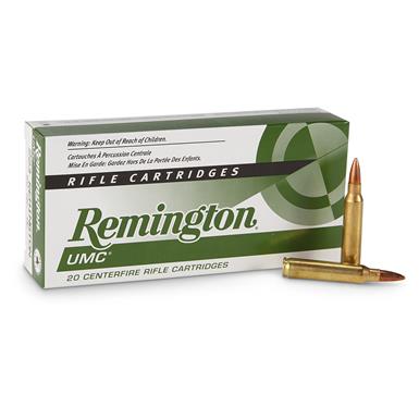Remington UMC Rifle, .223 Remington, MC FMJ, 55 Grain, 20 Rounds