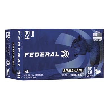 Federal Game-Shok, .22LR, No. 12 Bird Shot, 25 Grain, 50 Rounds