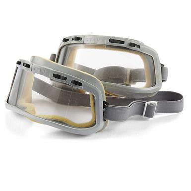 German Military Surplus Rubberized Goggles, 2 Pack, Used