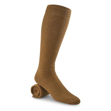 US Military Cotton/Nylon Boot Socks, 12 Pack, New (Slightly irregular)
