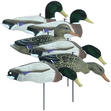 Higdon® Magnum Full Form Shell Mallard Decoys with Flocked Heads, 6 Pack