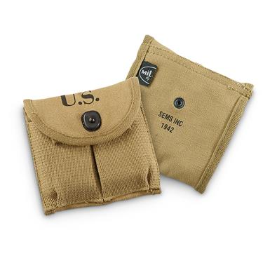 Reproduction U.S. Military WWII Carbine Mag Pouches, 2 Pack