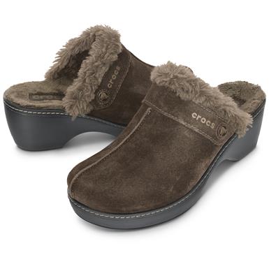 croc clogs with fur