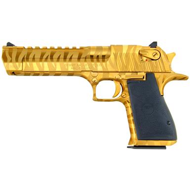 Magnum Research Desert Eagle Mark XIX Handgun, Semi-automatic, .44 Mag, Titanium Gold Bengal Tiger Stripe Finish, 8+1