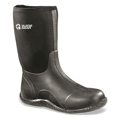 Guide Gear Men's Mid Bogger Waterproof Rubber Boots, Black
