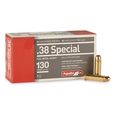 Aguila Ammo, .38 Special, FMJ, 130 Grain, 50 Rounds