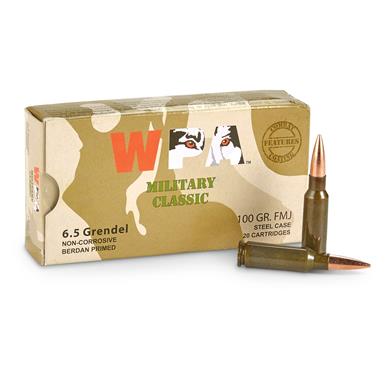 Wolf Military Classic, 6.5 Grendel, FMJ, 100 Grain, 500 Rounds