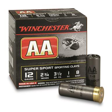 Winchester, 12 Gauge, AA Supersport Sporting Clays Shotshells, 2 3/4" Shell, 1 oz., 25 Rounds
