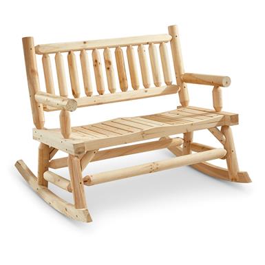 CASTLECREEK 2-Seat Wooden Rocking Bench