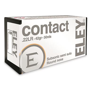 Eley Contact Sub-Sonic, .22LR, LRN, 42 Grain, 50 Rounds