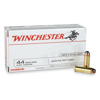 Winchester USA Pistol, .44 Rem. Mag, JSP, 240 Grain, 1,000 Rounds