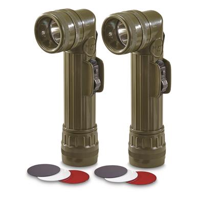 French Military Surplus Anglehead Flashlights, 2 Pack, New