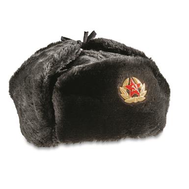 Russian Military Surplus Ushanka with Pin, New - 665579, Military Hats ...