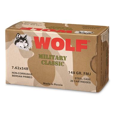 Wolf WPA Military Classic, 7.62x54R, 148 Grain, FMJ, 240 Rounds