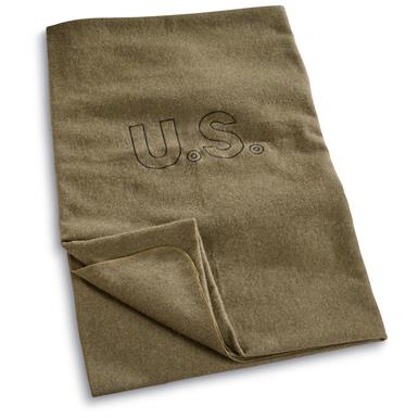 U.S. Military Surplus 64" x 84" Embroidered Blanket, New