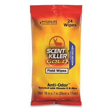 Scent Killer Gold Field Wipes, 24 Count