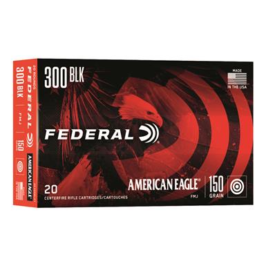 Federal American Eagle, .300 AAC Blackout, FMJBT, 150 Grain, 20 Rounds