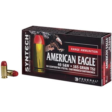 Federal American Eagle Syntech Range, .40 Smith & Wesson, SJFN, 165 Grain, 50 Rounds