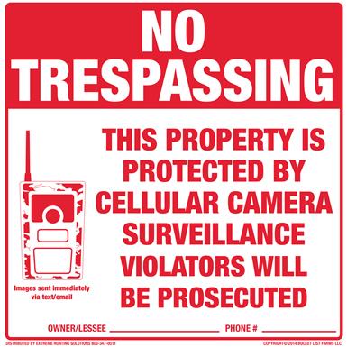 Extreme Hunting Solutions Tyvek No Trespassing Signs, 10 Pack