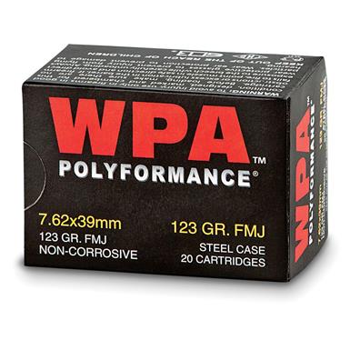 Wolf WPA Polyformance, 7.62x39mm, 123 Grain, FMJ, 1,000 Rounds