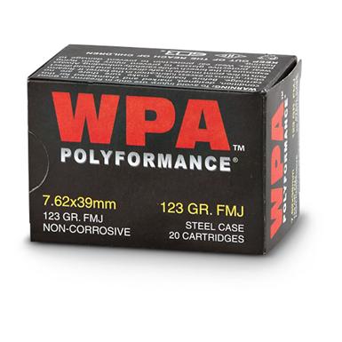 Wolf WPA Polyformance, 7.62x39mm, FMJ, 123 Grain, 500 Rounds