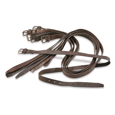 Hungarian Military Surplus Leather Belt Straps, 6 Pack, Used