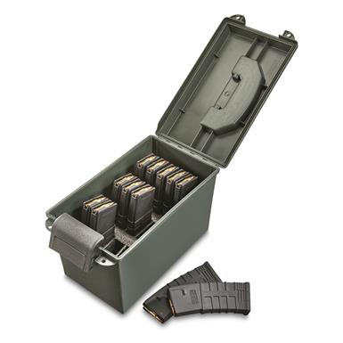 HQ Issue Tactical Magazine Can, .223/5.56 Caliber, Holds 15 Loaded 30 Round Magazines