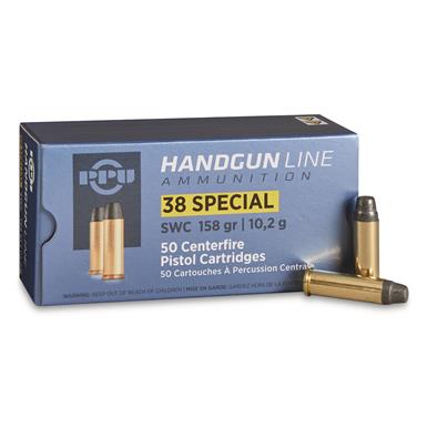 PPU, .38 Special, SWC, 158 Grain, 50 Rounds