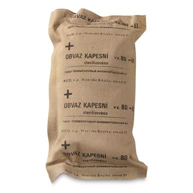 Czech Military Surplus Pocket Bandage, Pattern 80, Type II, 10 Pack, New